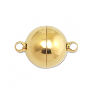 Stainless Steel - Rostfrei Stahl Schmuckzubeh&ouml;r Magnetverschluss Ball 16mm Gold