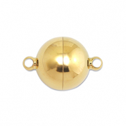 Stainless Steel - Rostfrei Stahl Schmuckzubeh&ouml;r Magnetverschluss Ball 14mm Gold