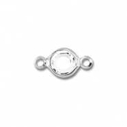Stainless Steel - Rostfrei Stahl Schmuckzubeh&ouml;r Zwischenst&uuml;ck Rund Silver-transparent
