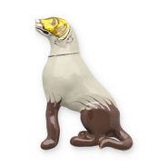 Broschen Hund Gold-light grey-brown