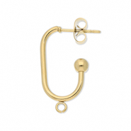 Stainless Steel - Rostfrei Stahl Schmuckzubeh&ouml;r Ohrringe / Ohrstecker Lang Oval mit &Ouml;se Gold