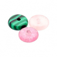 Naturstein Perlen Quarz Rondell Multicolour