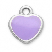 Stainless Steel - Rostfrei Stahl Anh&auml;nger Herz Silver-lilac