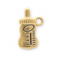 Stainless Steel - Rostfrei Stahl Anhänger Babyflasche Gold-black