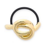Haarschmuck Haargummi mit Metall Knoten Gold-black