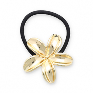 Haarschmuck Haargummi mit Metall Blume Gold-black