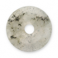 Naturstein Anh&auml;nger Achat Donut 16mm Transparent grey-black