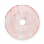 Naturstein Anh&auml;nger Achat Donut 16mm Pink-transparent