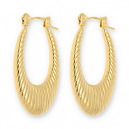 Ohrringe aus Stainless Steel - Rostfreiem Stahl Creolen Oval Gold