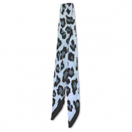 Bandana Schal mit Leopard-Print Ice blue-black-grey