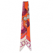 Bandana Schal mit Patrone Orange-magenta-beige