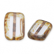 B&ouml;hmische Perlen TCB Rechteck 12x8mm Alexandrite-travertin