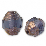 B&ouml;hmische Perlen FPB Oval 7x6mm Montana blue- bronze