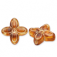 Acrylperlen Blume Cognac brown-gold