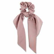 Scrunchie-Stoff Haargummi mit langem Band Vintage pink