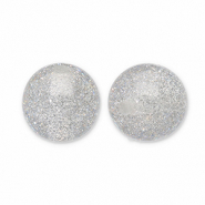 8 mm Acrylperlen mit Glitzer Grey-silver