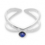 Ringe aus Stainless Steel - Rostfreiem Stahl mit Naturstein Silver-dark blue