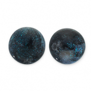 6 mm Acrylperlen mit Glitzer Black-turquoise