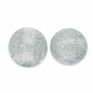 12 mm Acrylperlen mit Glitzer Grey-Silver