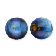 Resin Perlen mit Glitzer 12mm Blue-gold