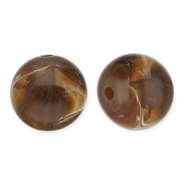 12 mm Acrylperlen Rund Dark brown-white
