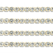 Strass Ketten aus Stainless Steel - Rostfreiem Stahl 3mm Gold-crystal