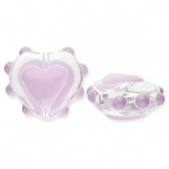 Glasperlen Herz Transparent-lilac