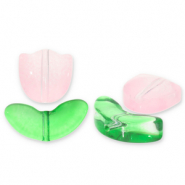Glasperlen Tulpe Light pink-green
