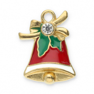 Stainless Steel - Rostfrei Stahl Anhänger Weihnachtsglocke Gold-red-green-white