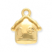 Stainless Steel - Rostfrei Stahl Anhänger Haus Gold