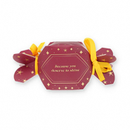 BY31® Schmuck-(Geschenk)-Box Bonbon "Because you deserve to shine" Berry wine red-gold-yellow