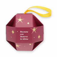 BY31® Schmuck-(Geschenk)-Box Ball "Because you deserve to shine" Berry wine red-gold-white-yellow