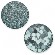 12 mm flach Cabochon Polaris Elements Helios Petrol green