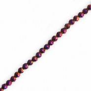 Top Glas Facett Perlen Rund 3mm Dark purple-AB coating