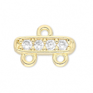 Brass TQ Metall Zwischenst&uuml;ck mit 2 &Ouml;sen Gold-transparent