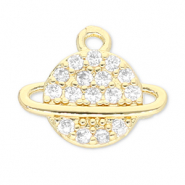 Brass TQ Metall Anh&auml;nger Planet Gold-transparent