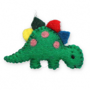 Broschen Filz Dino Green-yellow-red-blue
