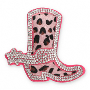 Statement hangers mit Strass Cowboystiefel mit Leopard-Print Crystal-vintage pink-dark pink