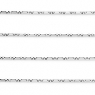 Stainless Steel - Rostfrei Stahl Schmuckzubeh&ouml;r Gliederkette Rechteck Silver