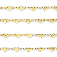 Stainless Steel - Rostfrei Stahl Schmuckzubeh&ouml;r Gliederkette Herz Gold