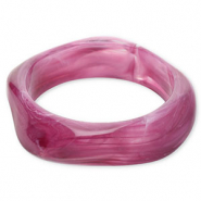 Resin-Armb&auml;nder Bangle Aubergine purple-white