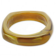 Resin-Armb&auml;nder Bangle Olive green-brown-white