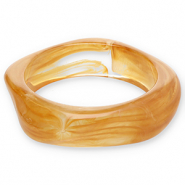 Resin-Armb&auml;nder Bangle Camel brown-white