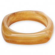 Resin-Armb&auml;nder Bangle Camel brown-white