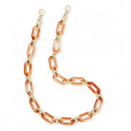 Trendy Segeltau-Handykette aus Acryl Orange-gold