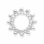 Stainless Steel - Rostfrei Stahl Schmuckzubehör Anhänger / Zwischenstück Bali Ringe Silver