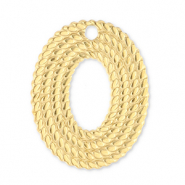 Stainless Steel - Rostfrei Stahl Anhänger Oval Gold