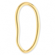 Stainless Steel - Rostfrei Stahl Schmuckzubehör Zwischenstück Oval Gold