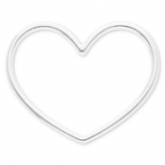 Stainless Steel - Rostfrei Stahl Schmuckzubehör Zwischenstück Herz Silver