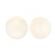 6 mm Acrylperlen mit Glitzer Vanilla yellow-turquoise